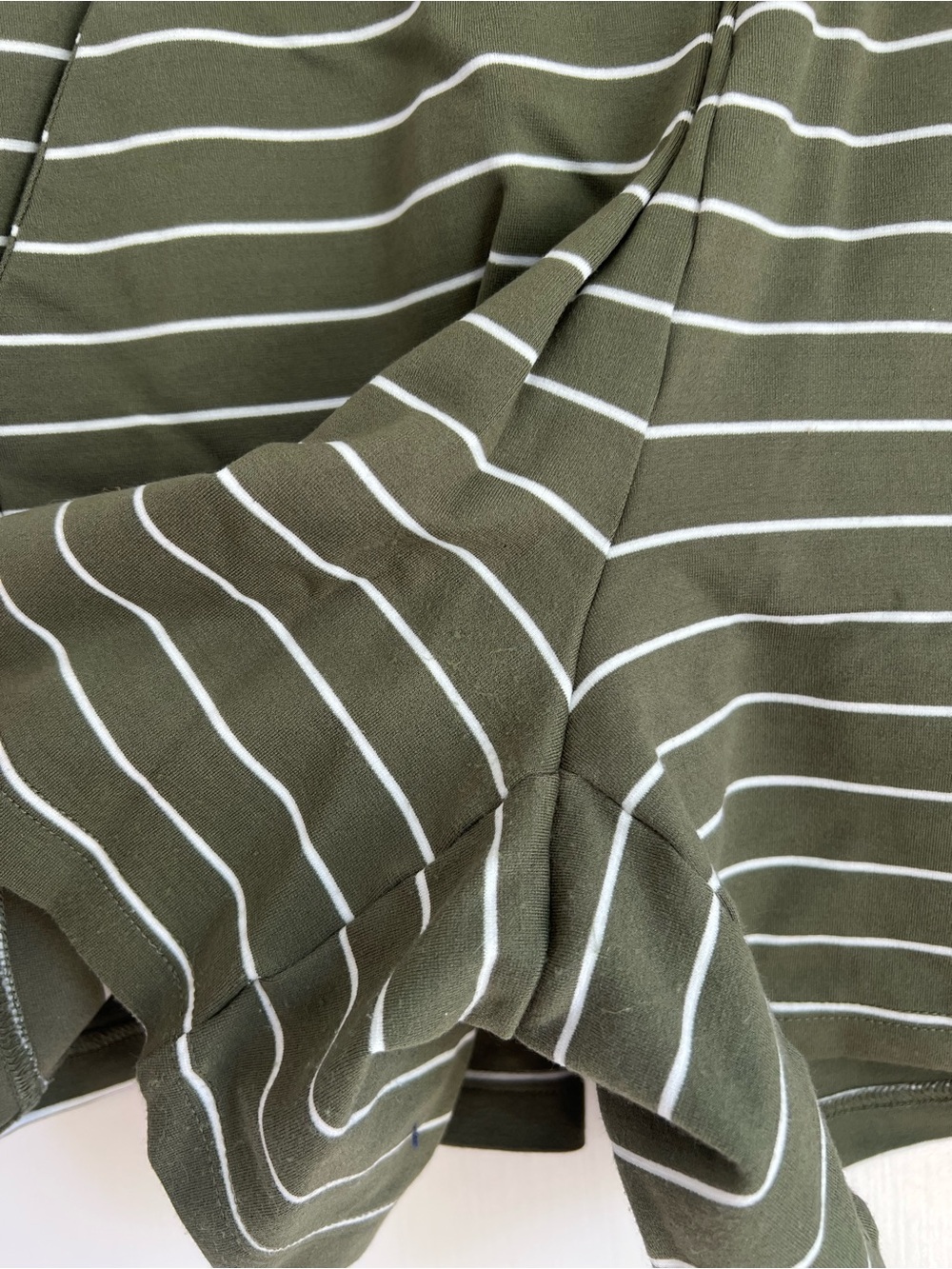 Tuckernuck Olive Green and White Striped Knit Shorts - Picture 2 of 5
